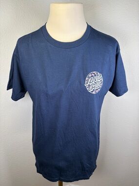 Santa Cruz Cherry Blossom Dot Navy Blue T-Shirt - Youth Large